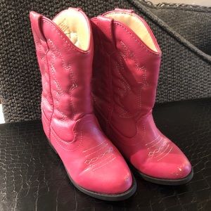 Hot pink girls cowboy boots size 8 western